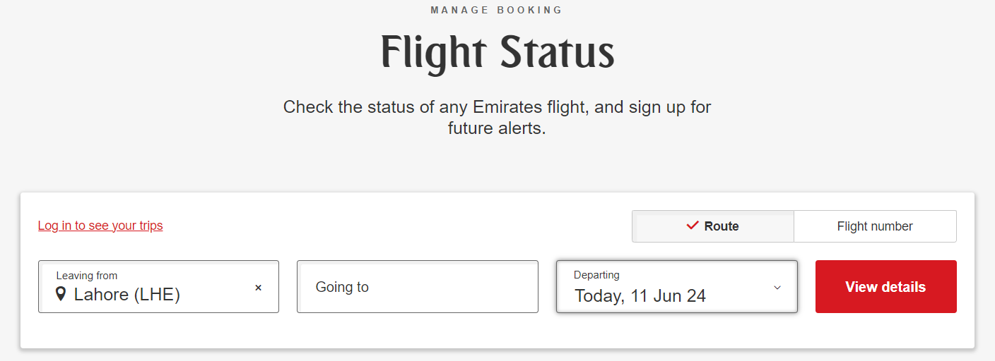 Emirate Flight Status Online